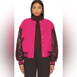 Good American variety bomber pink burgundy s m small medium new